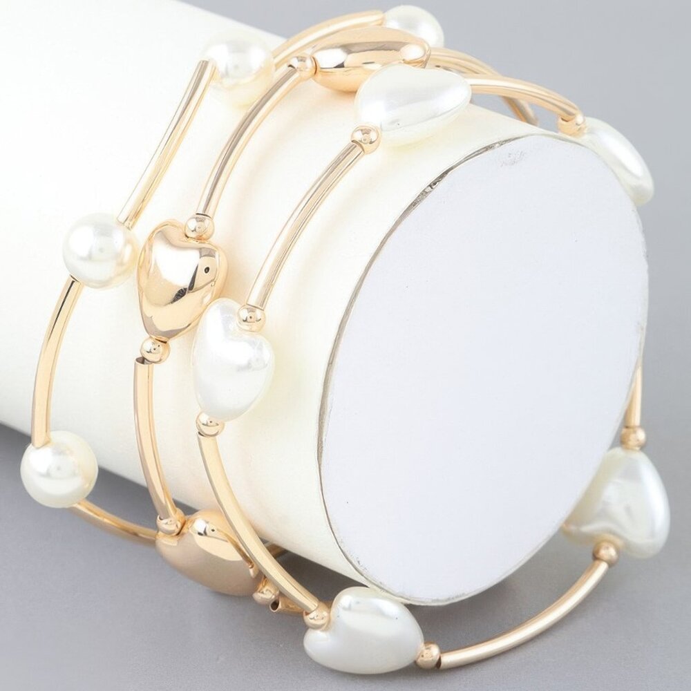 Simple Heart Beaded Wrap Bracelet